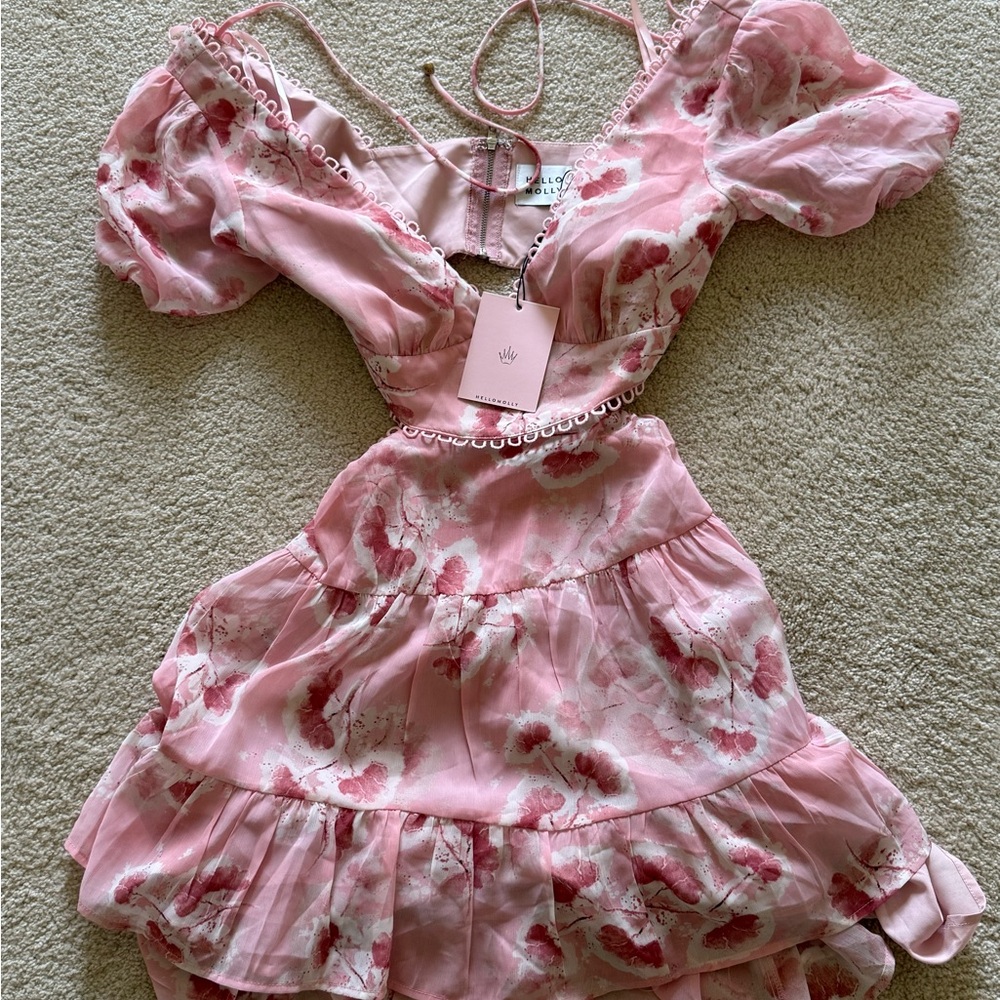 New Hello Molly Pink Floral Dress Size Medium